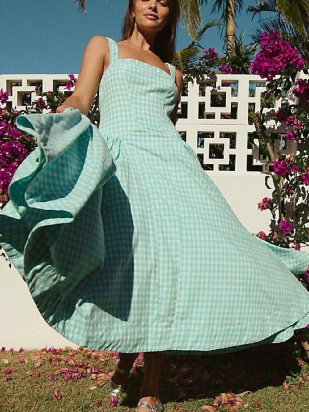 Free People Sammi Gingham Midi Dress - Picture 6 of 8